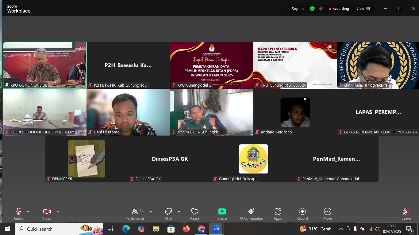 Peserta Pleno PDPB di KPU Gunungkidul