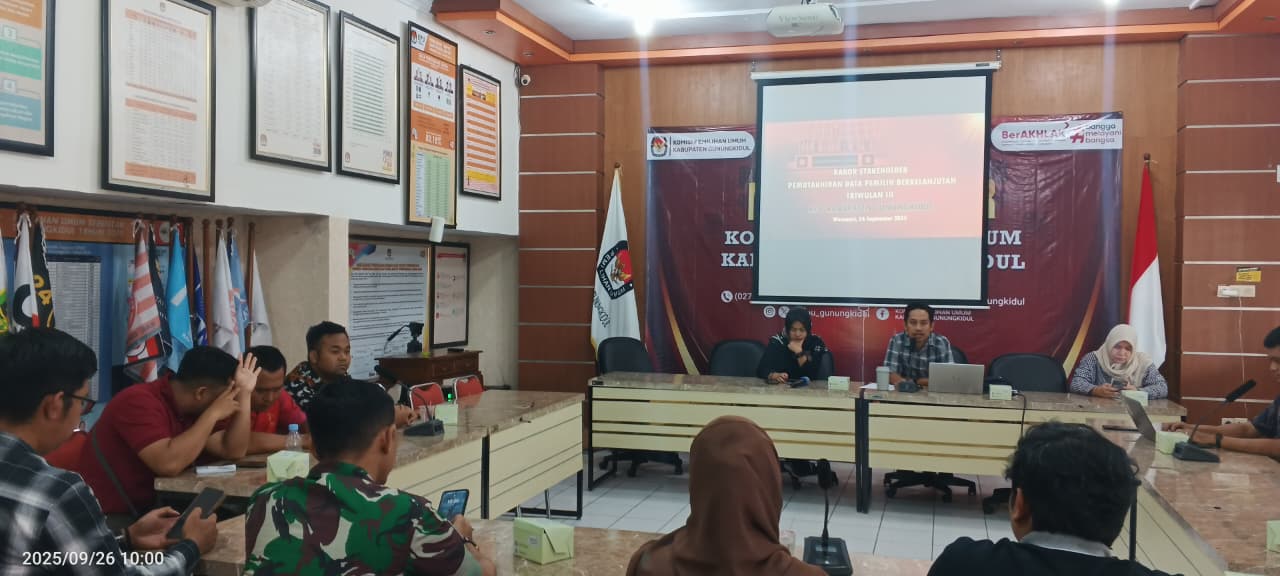 Rapat Koordinasi PDPB di Ruang Rapat KPU Kabupaten Gunungkidul