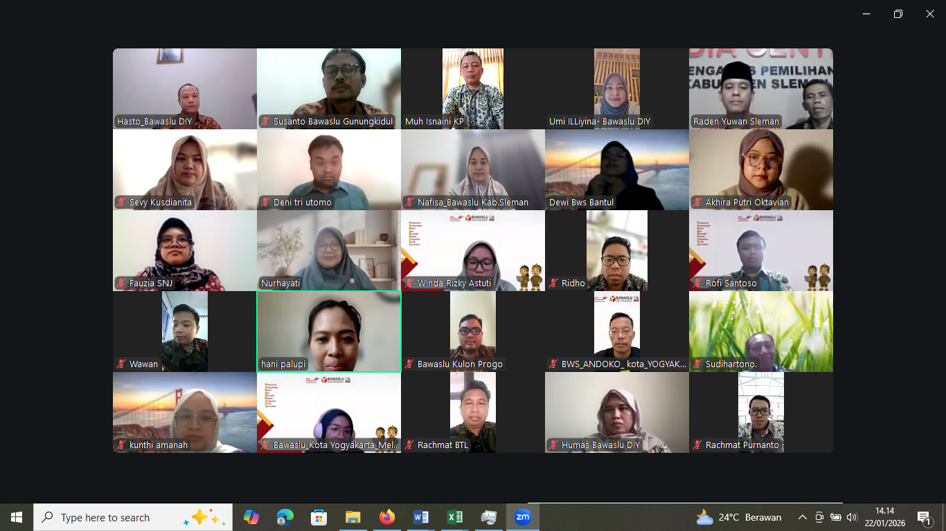 Rapat Zoom Meeting Divisi P2H dan HP2H