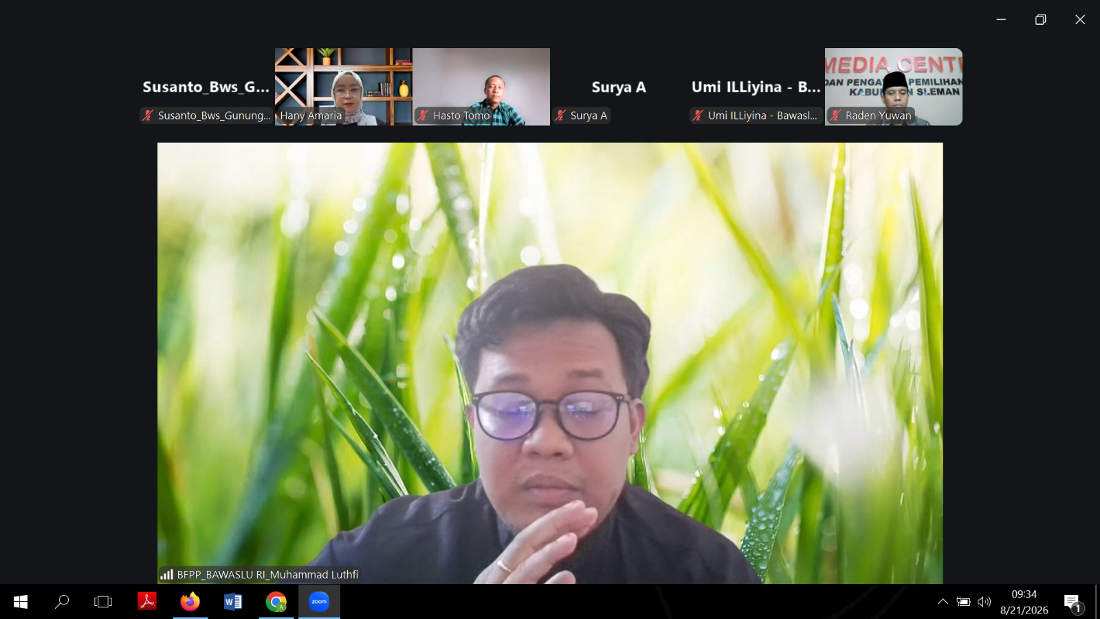 Sharing Knowlegde Silih Suluh melalui Zoom Meeting