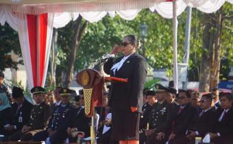 Endah Subekti Kuntariningsih, S.E., M.P. sebagai Inspektur Upacara Hari Lahir Pancasila Tahun 2026