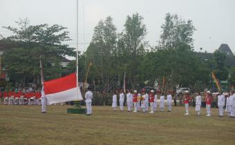 Upacara HUT Ke-81 Kemerdekaan RI di Alun-Alun Wonosari