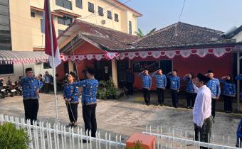 Upacara HUT Ke-81 Kemerdekaan RI di Halaman Kantor Bawaslu Kabupaten Gunungkidul